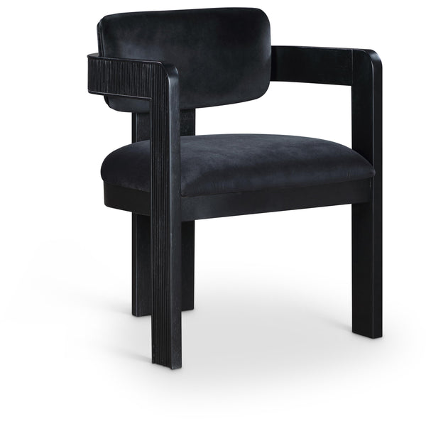 Meridian Sacha Black Velvet Dining Chair IMAGE 1