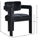 Meridian Sacha Black Velvet Dining Chair IMAGE 8