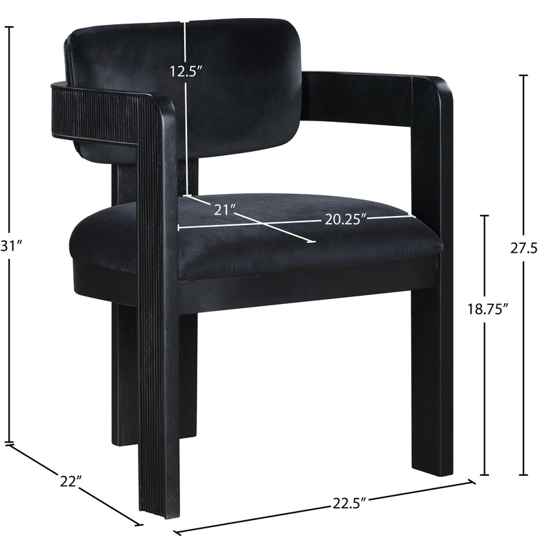 Meridian Sacha Black Velvet Dining Chair IMAGE 8