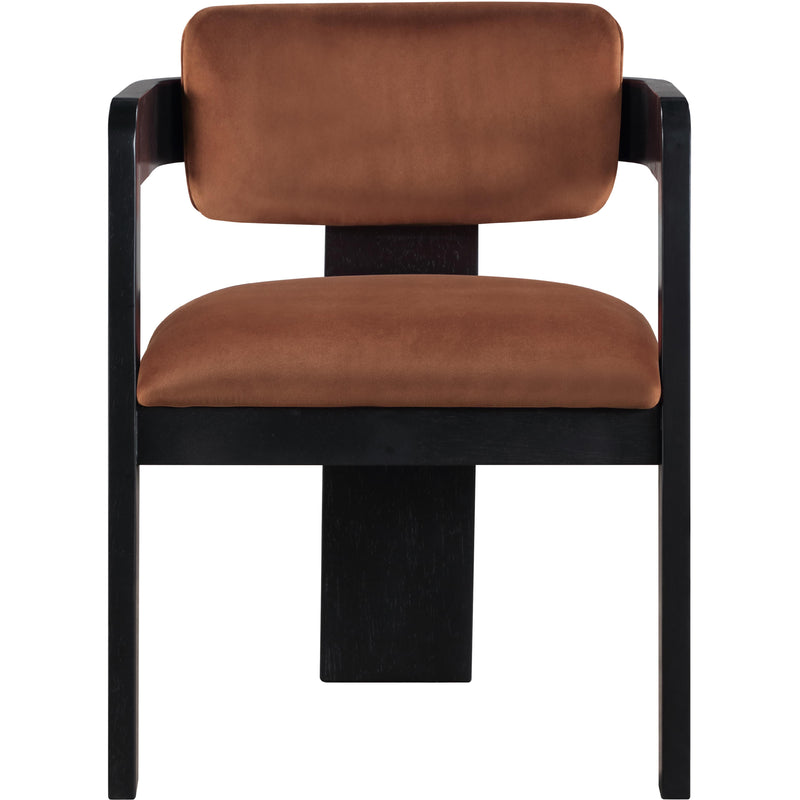 Meridian Sacha Cognac Velvet Dining Chair IMAGE 3