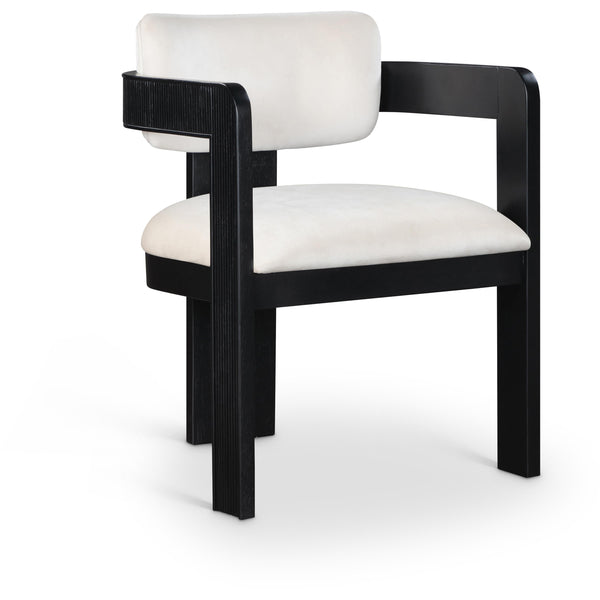 Meridian Sacha Cream Velvet Dining Chair IMAGE 1