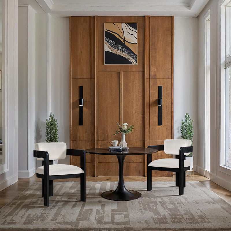 Meridian Sacha Cream Velvet Dining Chair IMAGE 2