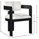 Meridian Sacha Cream Velvet Dining Chair IMAGE 8