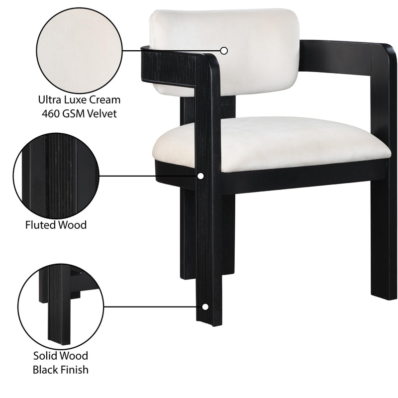 Meridian Sacha Cream Velvet Dining Chair IMAGE 9