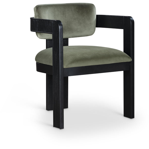 Meridian Sacha Green Velvet Dining Chair IMAGE 1
