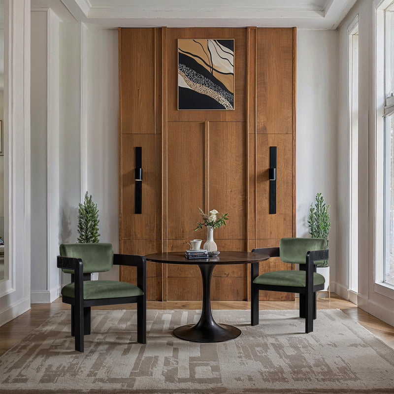 Meridian Sacha Green Velvet Dining Chair IMAGE 2