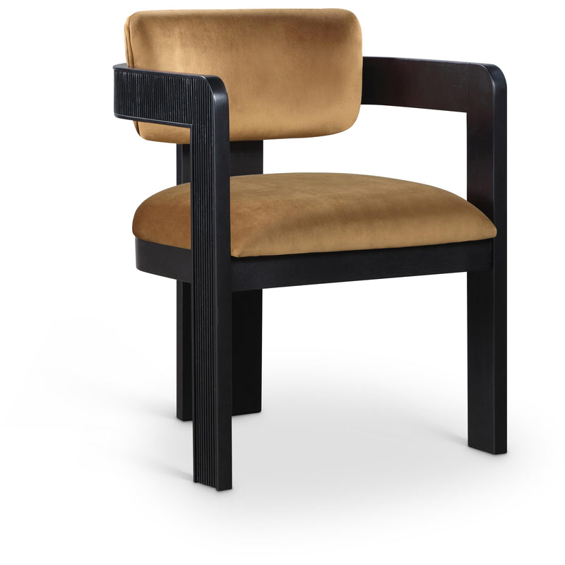 Meridian Sacha Saddle Velvet Dining Chair IMAGE 1
