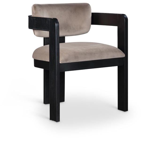 Meridian Sacha Taupe Velvet Dining Chair IMAGE 1