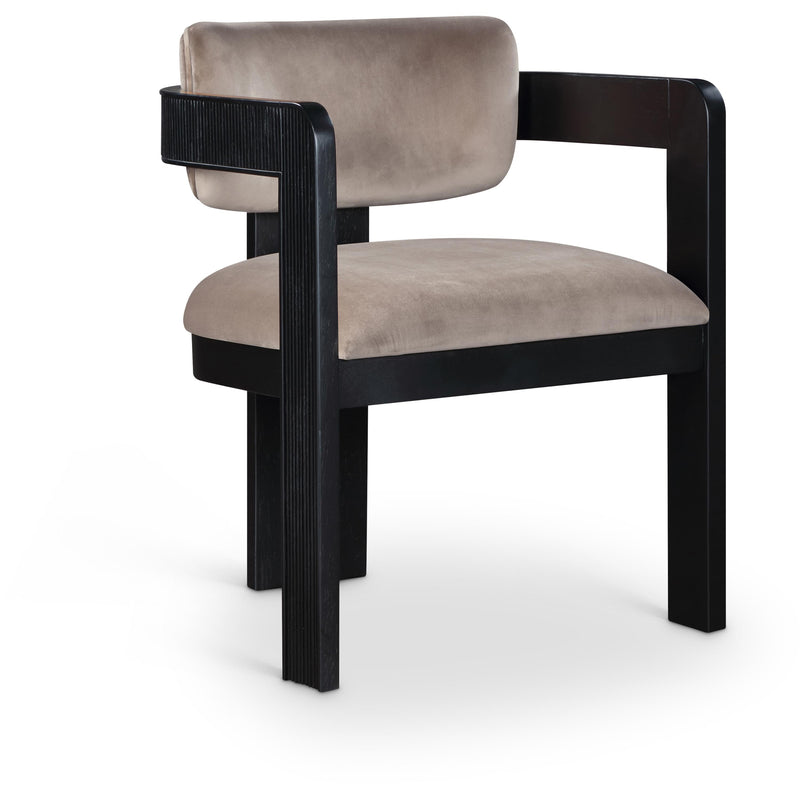 Meridian Sacha Taupe Velvet Dining Chair IMAGE 1
