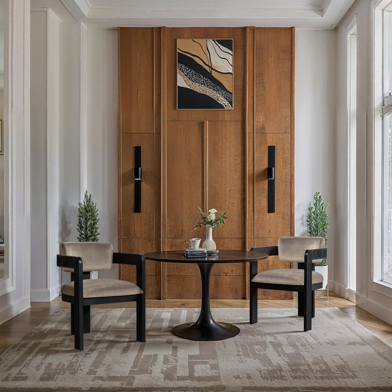 Meridian Sacha Taupe Velvet Dining Chair IMAGE 2
