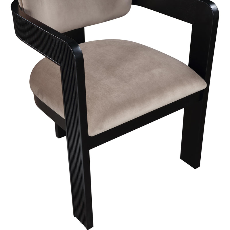 Meridian Sacha Taupe Velvet Dining Chair IMAGE 7