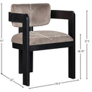 Meridian Sacha Taupe Velvet Dining Chair IMAGE 8