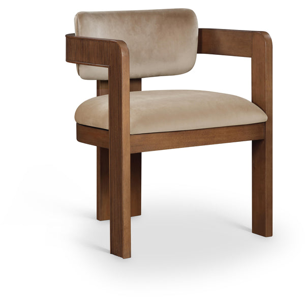 Meridian Sacha Beige Velvet Dining Chair IMAGE 1