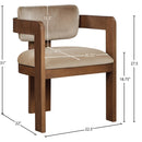 Meridian Sacha Beige Velvet Dining Chair IMAGE 8