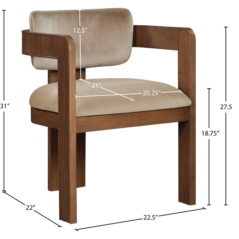 Meridian Sacha Beige Velvet Dining Chair IMAGE 8