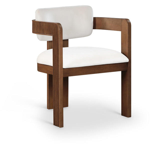 Meridian Sacha Cream Velvet Dining Chair IMAGE 1