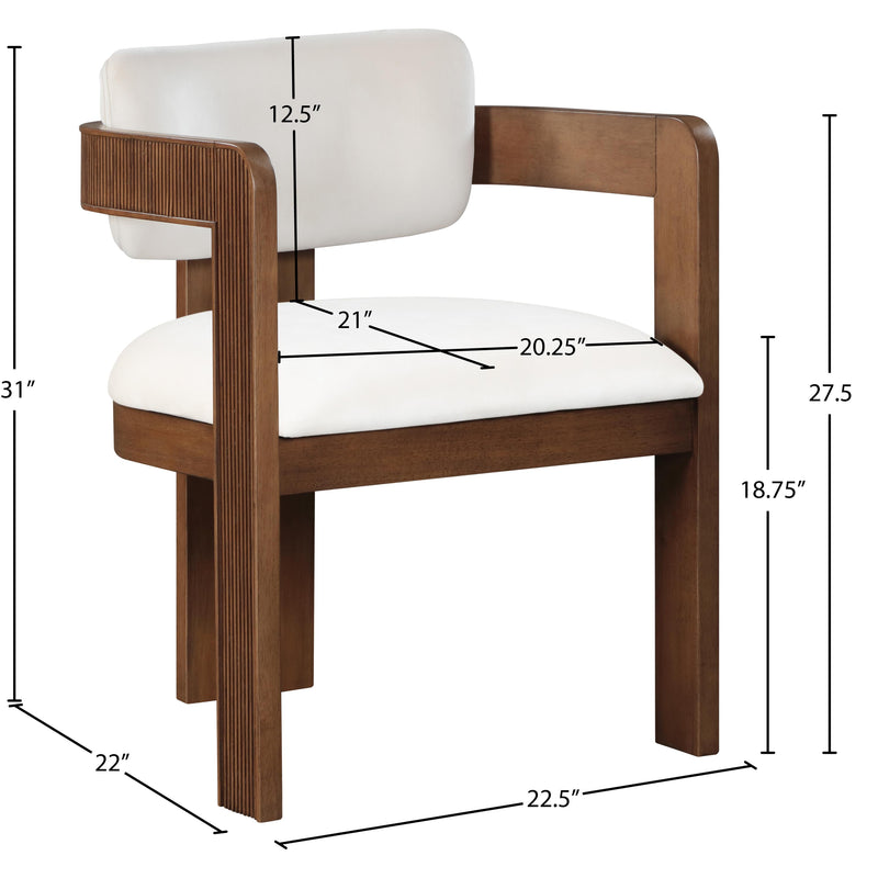 Meridian Sacha Cream Velvet Dining Chair IMAGE 8
