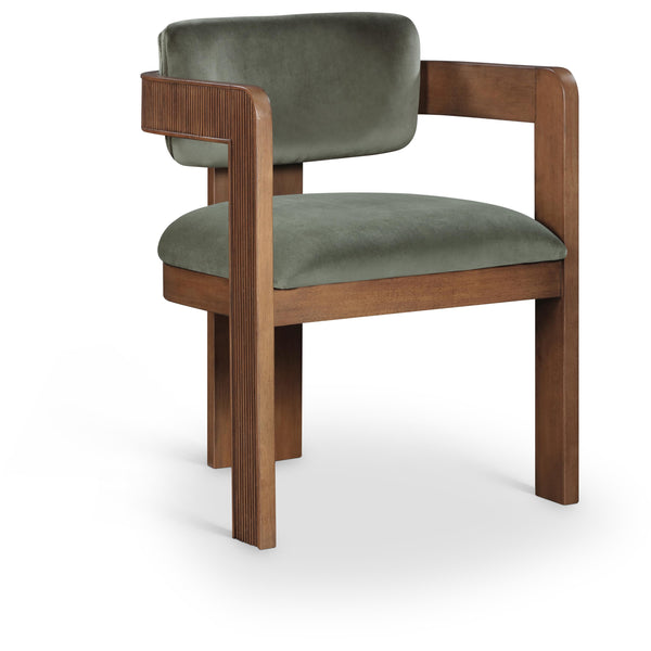 Meridian Sacha Green Velvet Dining Chair IMAGE 1