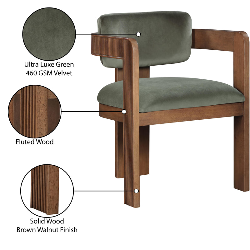 Meridian Sacha Green Velvet Dining Chair IMAGE 9