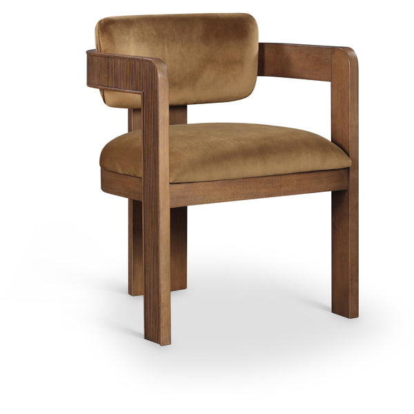 Meridian Sacha Saddle Velvet Dining Chair IMAGE 1