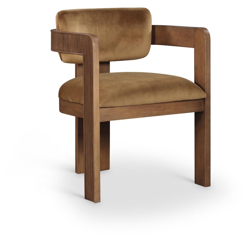 Meridian Sacha Saddle Velvet Dining Chair IMAGE 1