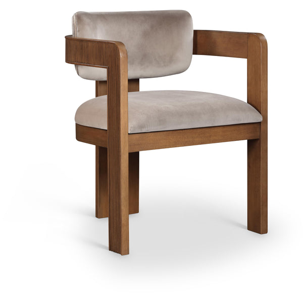 Meridian Sacha Taupe Velvet Dining Chair IMAGE 1
