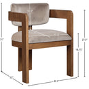 Meridian Sacha Taupe Velvet Dining Chair IMAGE 8