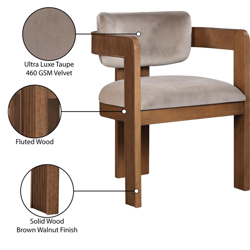 Meridian Sacha Taupe Velvet Dining Chair IMAGE 9