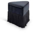 Meridian Trivoli Black Velvet Ottoman/Stool IMAGE 1