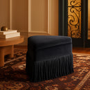 Meridian Trivoli Black Velvet Ottoman/Stool IMAGE 2