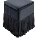 Meridian Trivoli Black Velvet Ottoman/Stool IMAGE 3