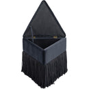 Meridian Trivoli Black Velvet Ottoman/Stool IMAGE 4