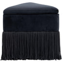 Meridian Trivoli Black Velvet Ottoman/Stool IMAGE 5