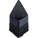 Meridian Trivoli Black Velvet Ottoman/Stool IMAGE 6
