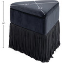Meridian Trivoli Black Velvet Ottoman/Stool IMAGE 8