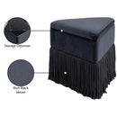 Meridian Trivoli Black Velvet Ottoman/Stool IMAGE 9