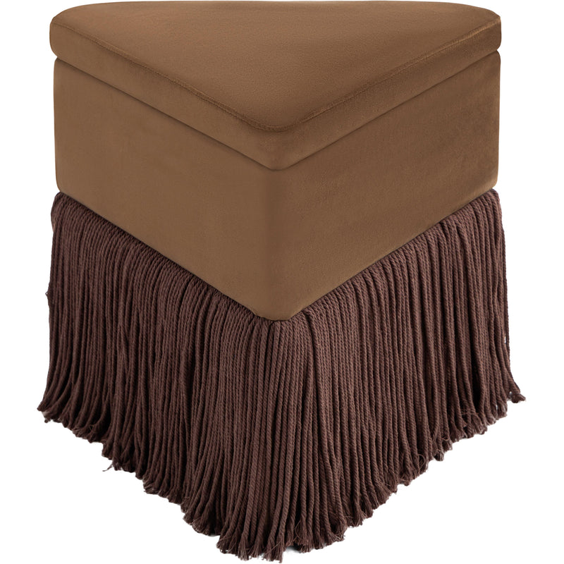 Meridian Trivoli Brown Velvet Ottoman/Stool IMAGE 3