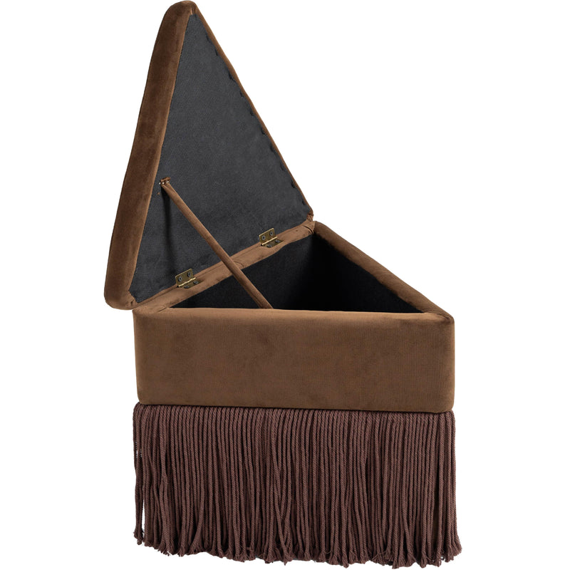 Meridian Trivoli Brown Velvet Ottoman/Stool IMAGE 4