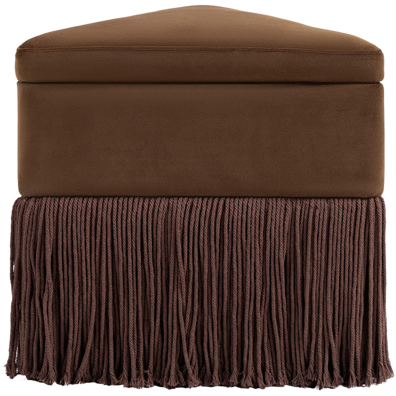 Meridian Trivoli Brown Velvet Ottoman/Stool IMAGE 5