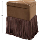 Meridian Trivoli Brown Velvet Ottoman/Stool IMAGE 8