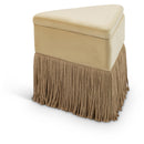 Meridian Trivoli Camel Velvet Ottoman/Stool IMAGE 1