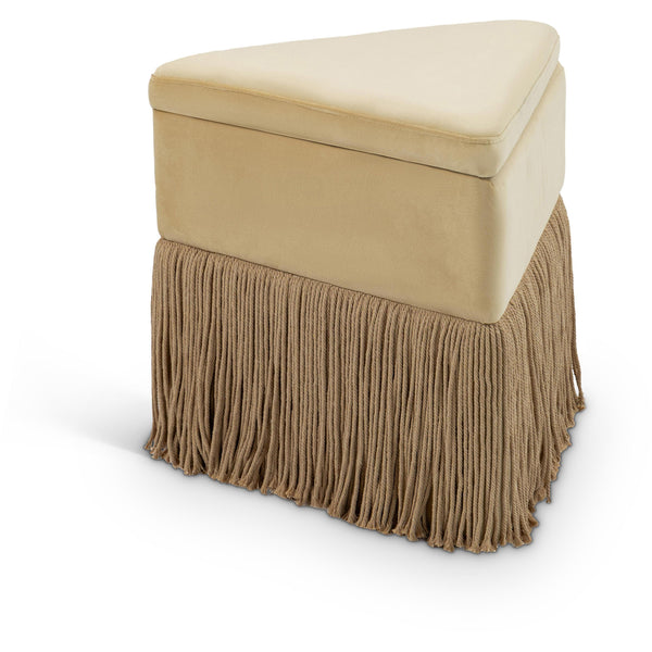 Meridian Trivoli Camel Velvet Ottoman/Stool IMAGE 1