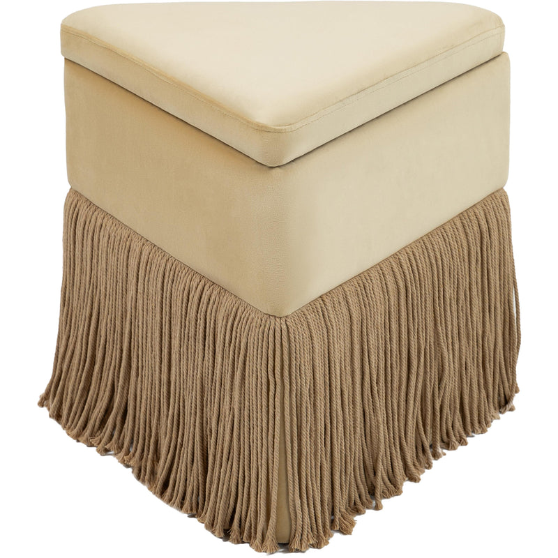 Meridian Trivoli Camel Velvet Ottoman/Stool IMAGE 3