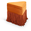 Meridian Trivoli Cognac Velvet Ottoman/Stool IMAGE 1