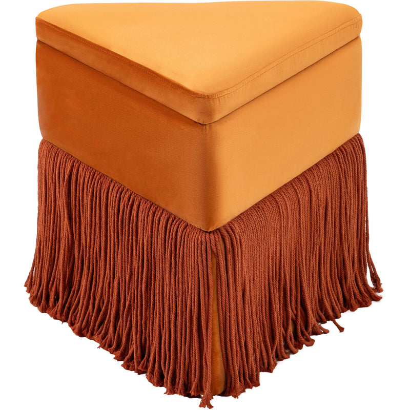 Meridian Trivoli Cognac Velvet Ottoman/Stool IMAGE 3