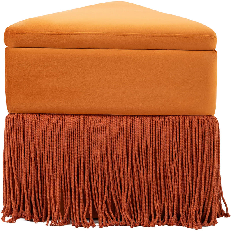 Meridian Trivoli Cognac Velvet Ottoman/Stool IMAGE 5