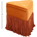 Meridian Trivoli Cognac Velvet Ottoman/Stool IMAGE 8