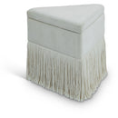 Meridian Trivoli Cream Velvet Ottoman/Stool IMAGE 1