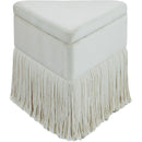 Meridian Trivoli Cream Velvet Ottoman/Stool IMAGE 3