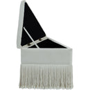 Meridian Trivoli Cream Velvet Ottoman/Stool IMAGE 4